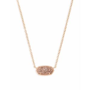 Kendra Scott Elisa Short, Pendant Necklace in Rose Rose Gold/ Rose Drusy